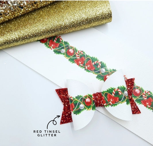 Christmas Garland Leatherette Fabric Roll