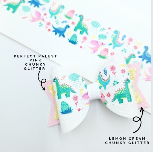 Girly Dino's Leatherette Fabric Roll