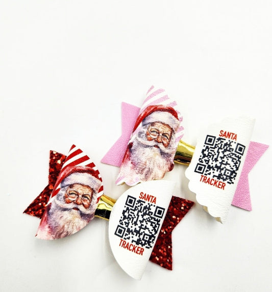 Santa Tracker 'Perfect Fit' & Fold Your Own Leatherette Bows