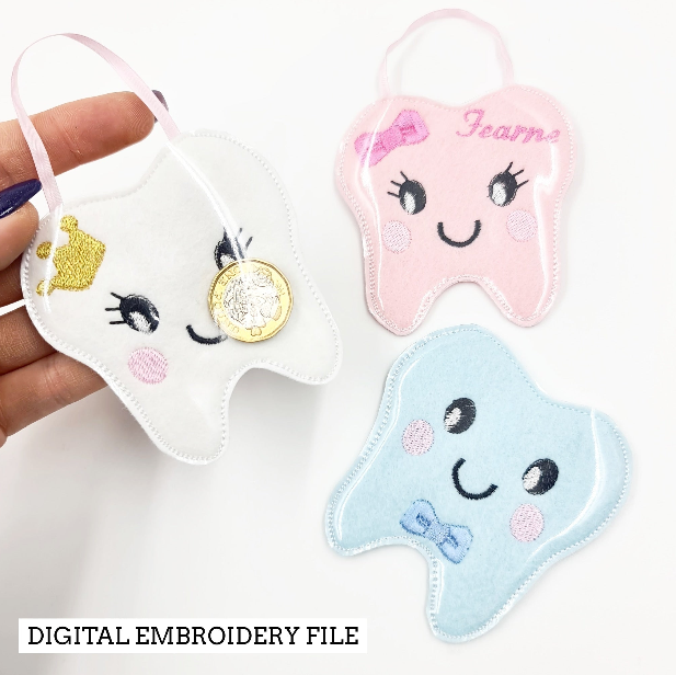 Tooth Fairy Coin Pouch - 3 Styles | Digital Embroidery File