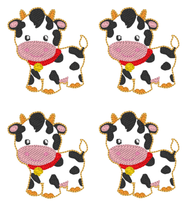 Farm Cow in 3 sizes | Digital Embroidery File