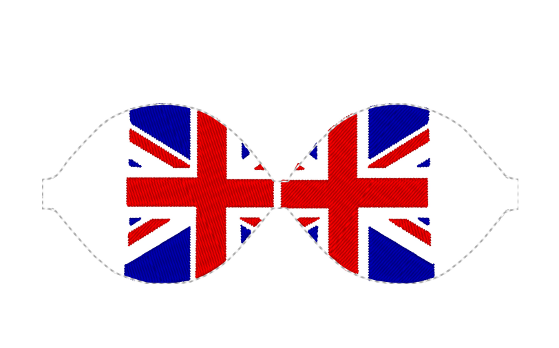 Union Jack Butterfly Hair Bow Tails | Digital Embroidery File