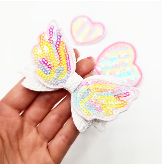 Sequin Fairy Wing Bow Topper