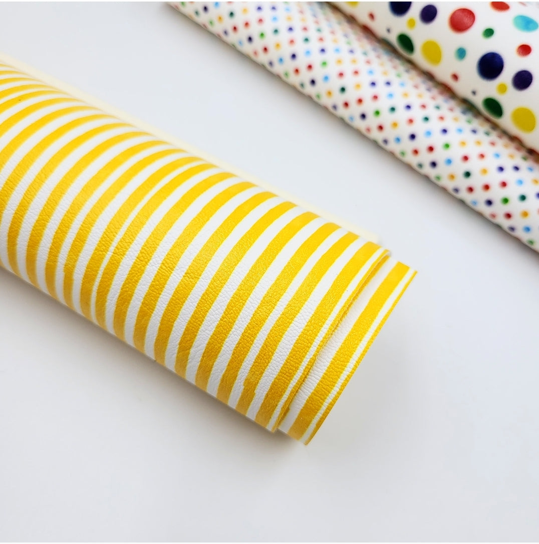 Yellow Stripe Artisan Leatherette