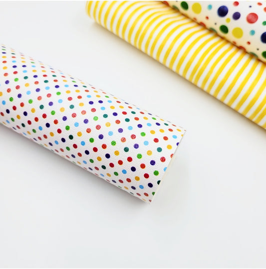 Tiny Rainbow Polka Artisan Leatherette