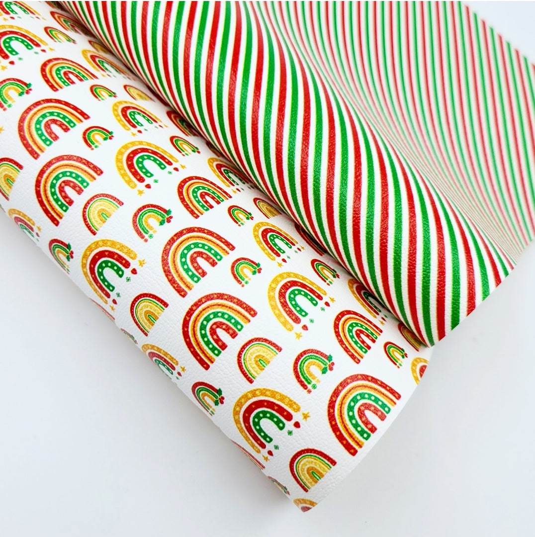 Red and Green Candy Cane Artisan Leatherette