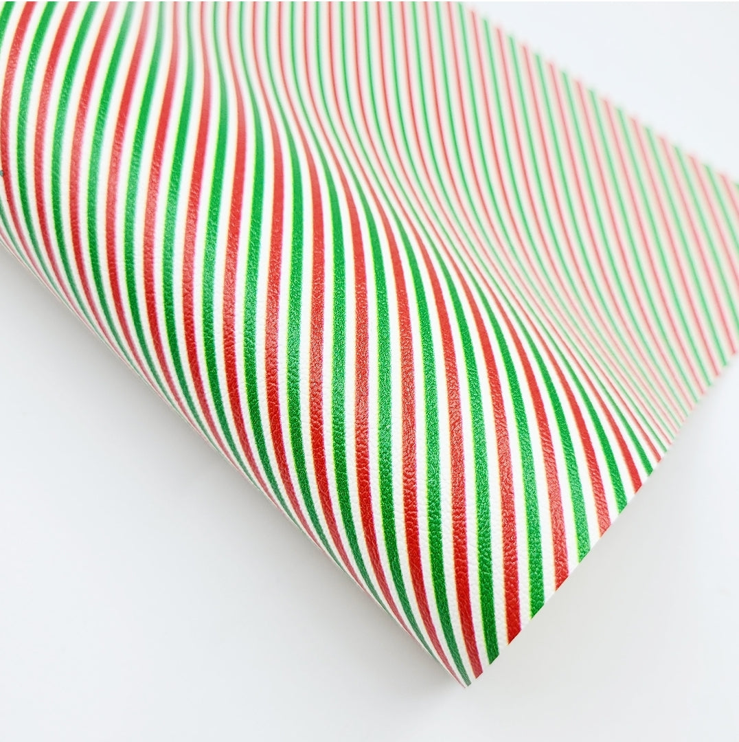 Red and Green Candy Cane Artisan Leatherette