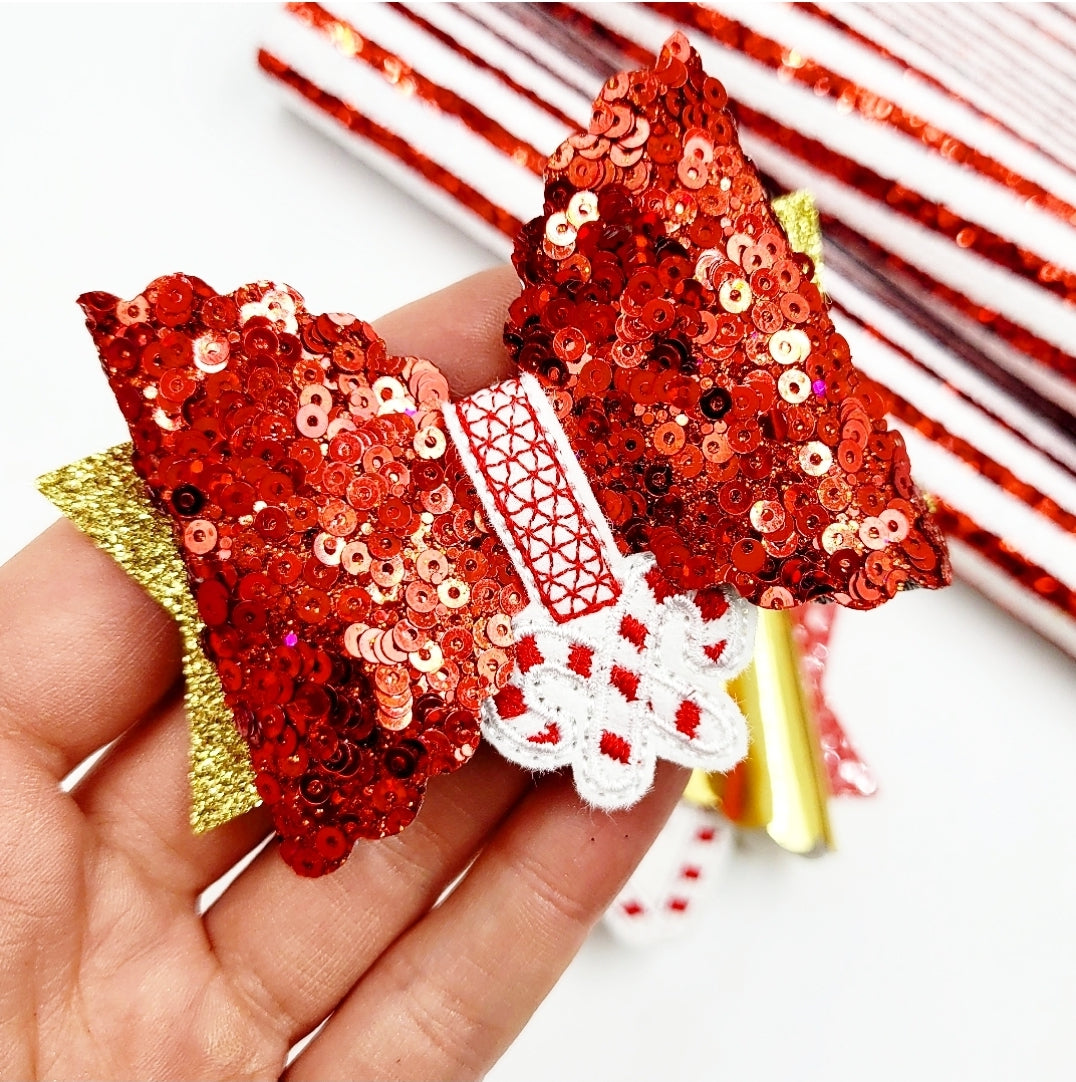 Candy Cane Bow Peeker
