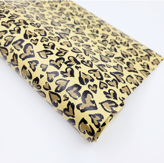 Leopard Print Hearts Artisan Leatherette