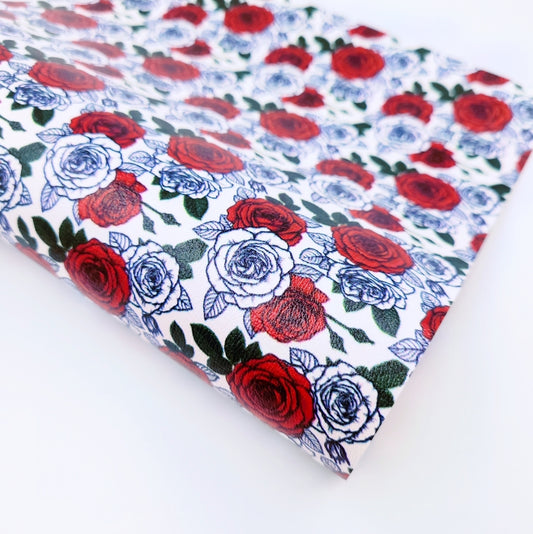 Red & Mono Roses Artisan Leatherette