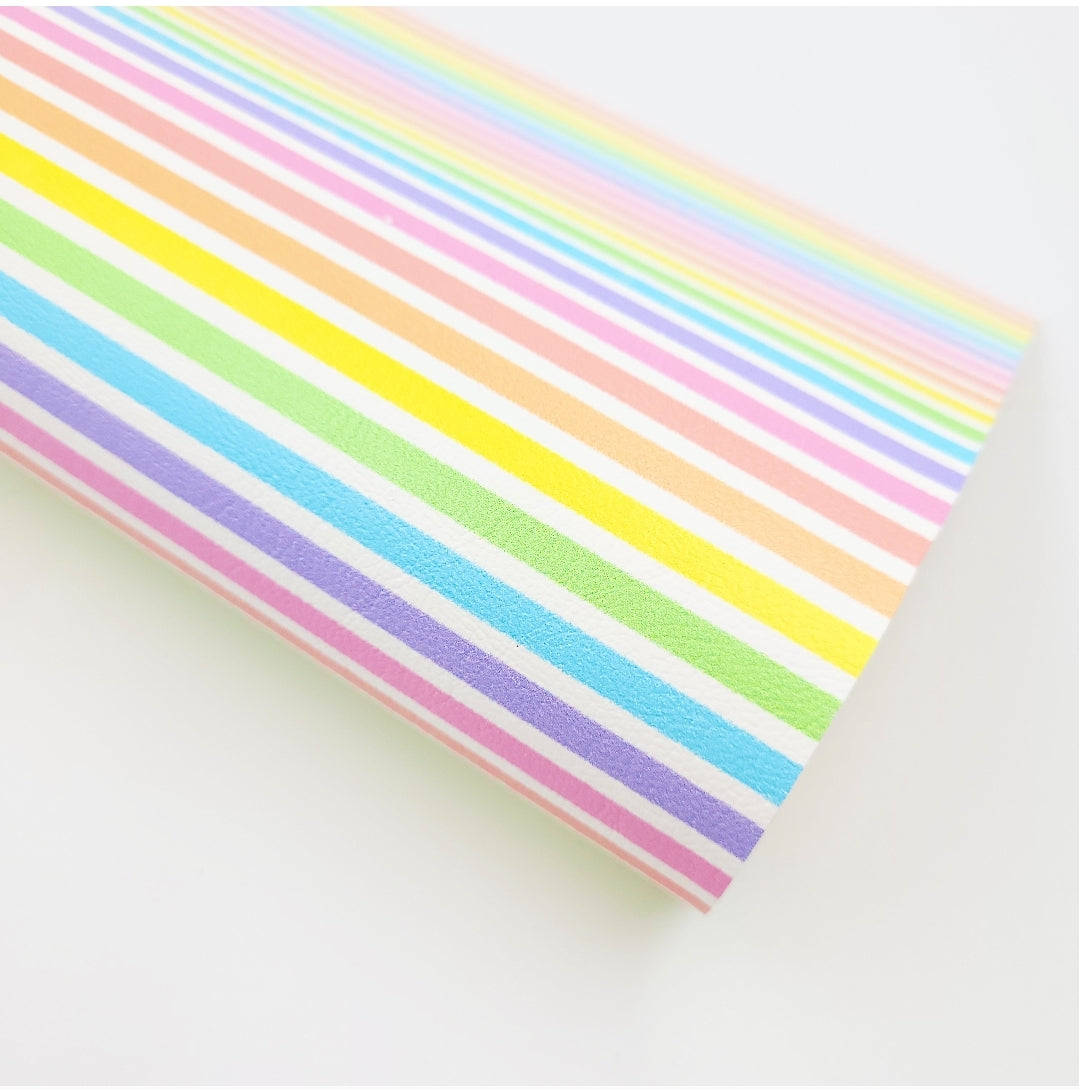 Pastel Rainbow Stripe Artisan Leatherette