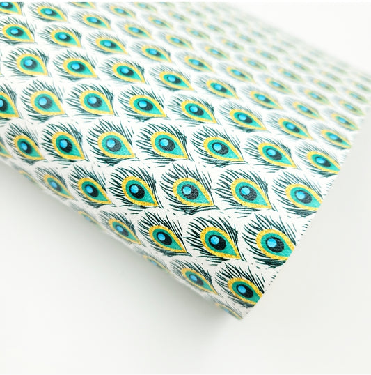 Peacock Feather Pattern Artisan Leatherette