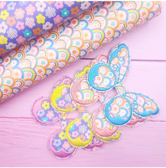 Whimsical Daisy Rainbow Butterfly Wings