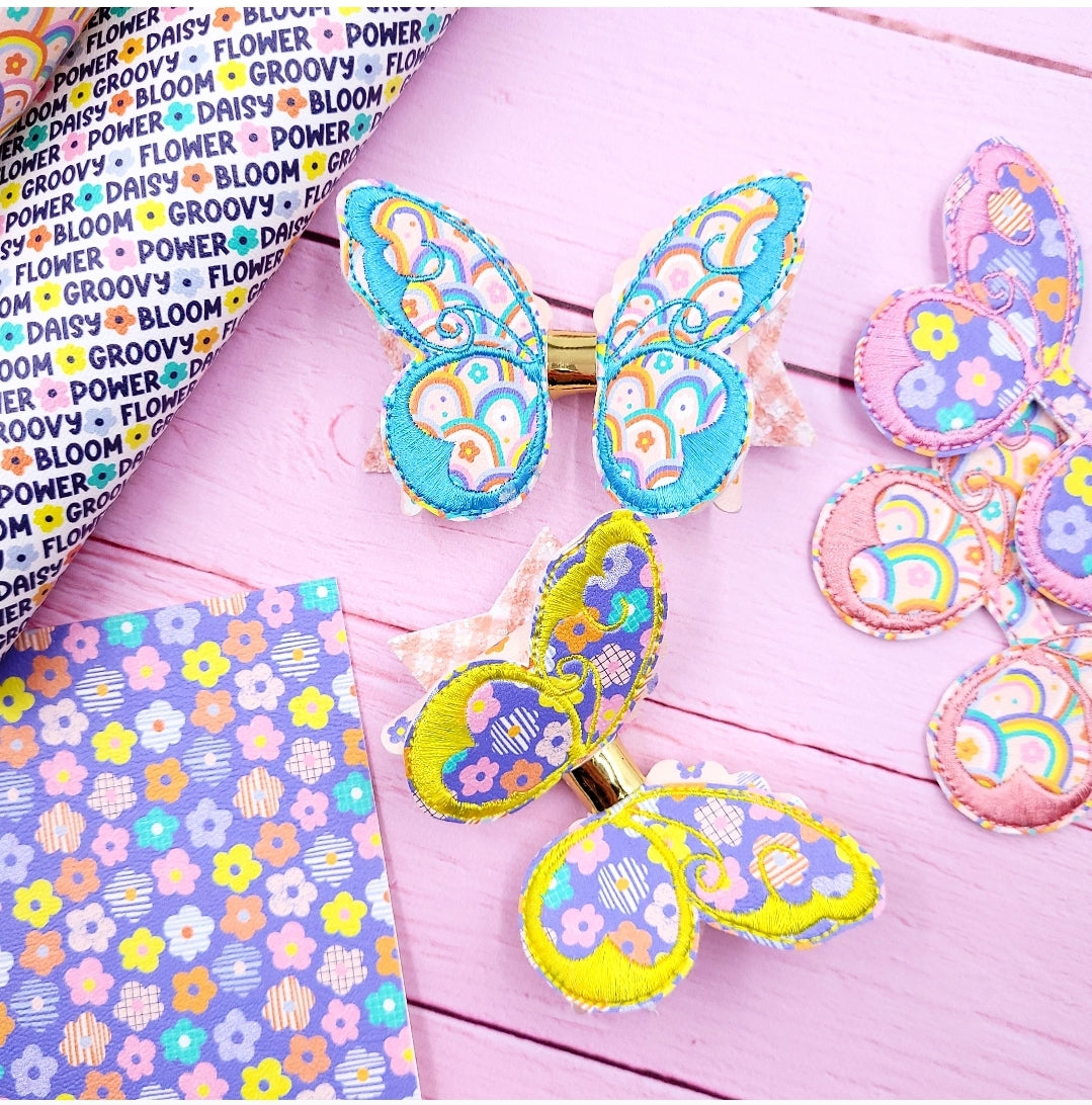 Whimsical Daisy Rainbow Butterfly Wings