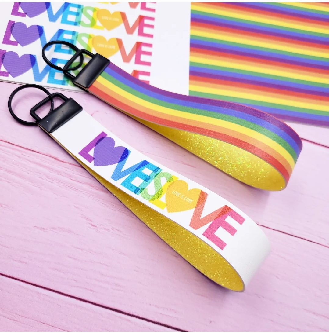 Love is Love Wristlet Double Sided Leatherette