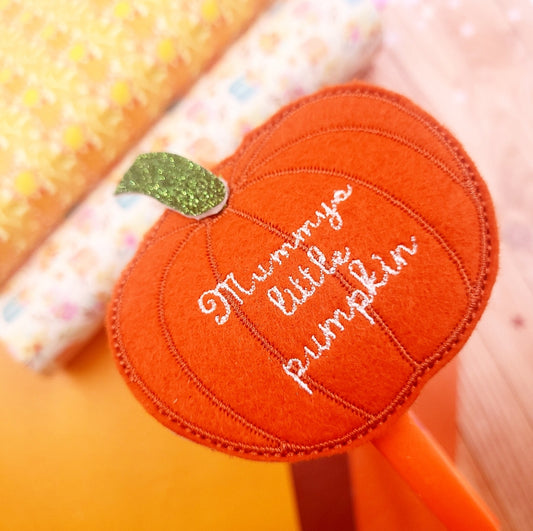 Mummy's Little Pumpkin Embroidered Slider