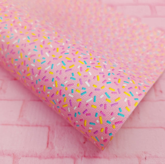 Ice Cream Sprinkles on Pink Artisan Leatherette