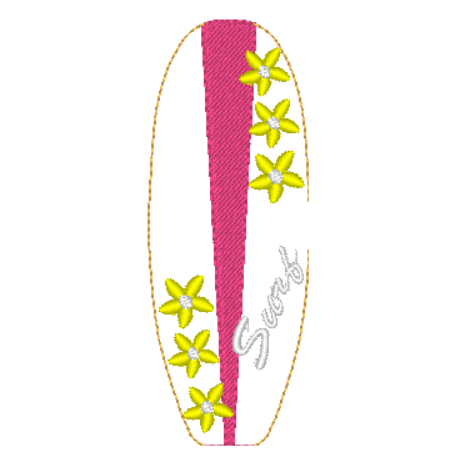 Surfboard Headband Slider | Digital Embroidery File