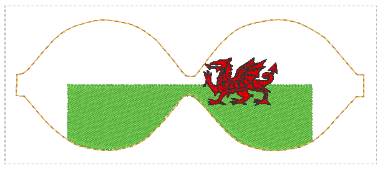 Welsh Flag Hair Bow Loops | Digital Embroidery File