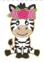 Zebra Feltie in 2 sizes | Digital Embroidery File