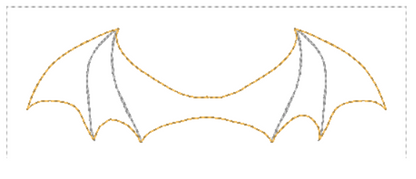 Bat Wings Hair Bow Tails - Digital Embroidery File