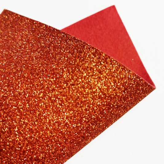 Copper Orange Glitter Felt