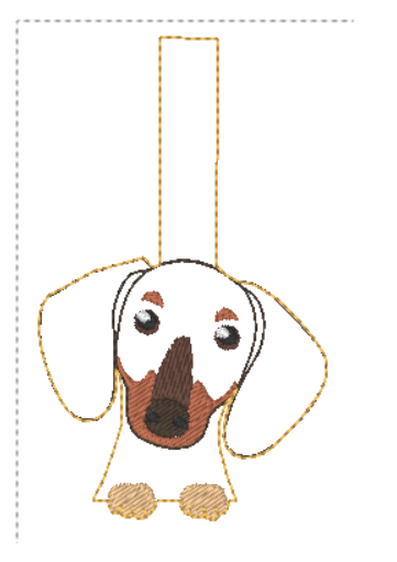 Dachshund Dog Keyring| Digital Embroidery File