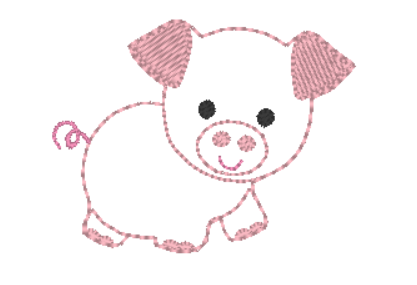 Farm Pig Feltie 3 sizes | Digital Embroidery File