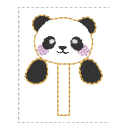 Panda Hair Bow Peekaboo | Digital Embroidery File