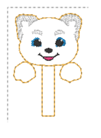 Red Panda Hair Bow Peekaboo | Digital Embroidery File