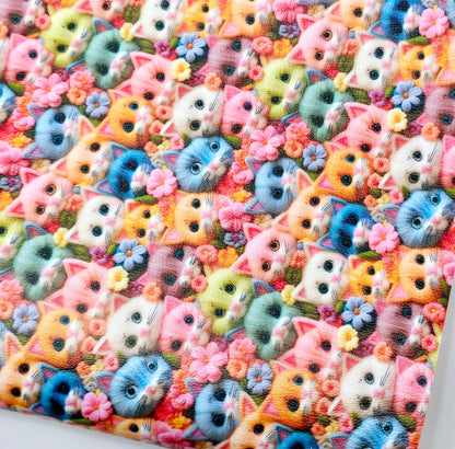 3D Colourful Kittens Artisan Leatherette
