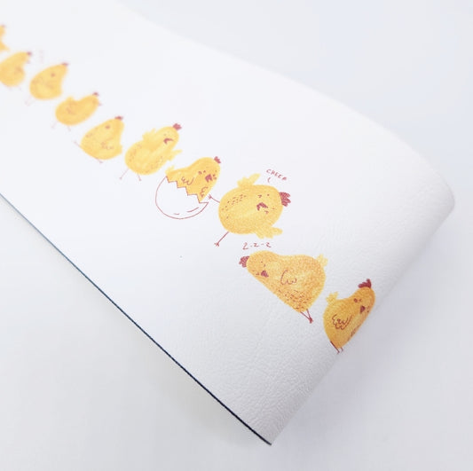 Yellow Chicks Leatherette Fabric Roll