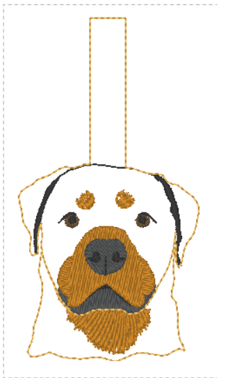 Rottweiler Dog Keyring | Digital Embroidery File