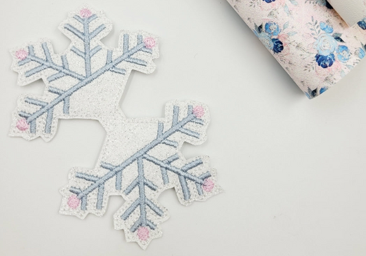 Snowflake Hair Bow Tails | Digital Embroidery File
